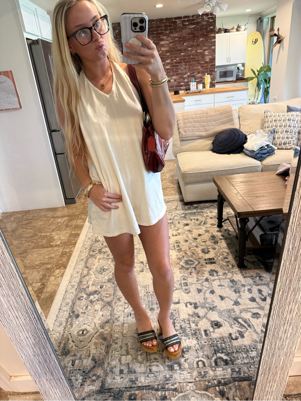 Free People Cream V-Neck Sleeveless Romper